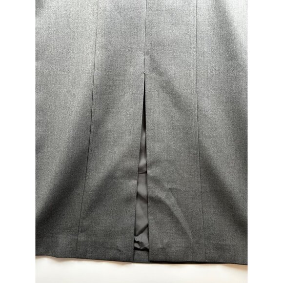 BULUBULU High Waist Charcoal Gray Clean Lines Midi Skirt w/Front Slit, Size L - Picture 4 of 7